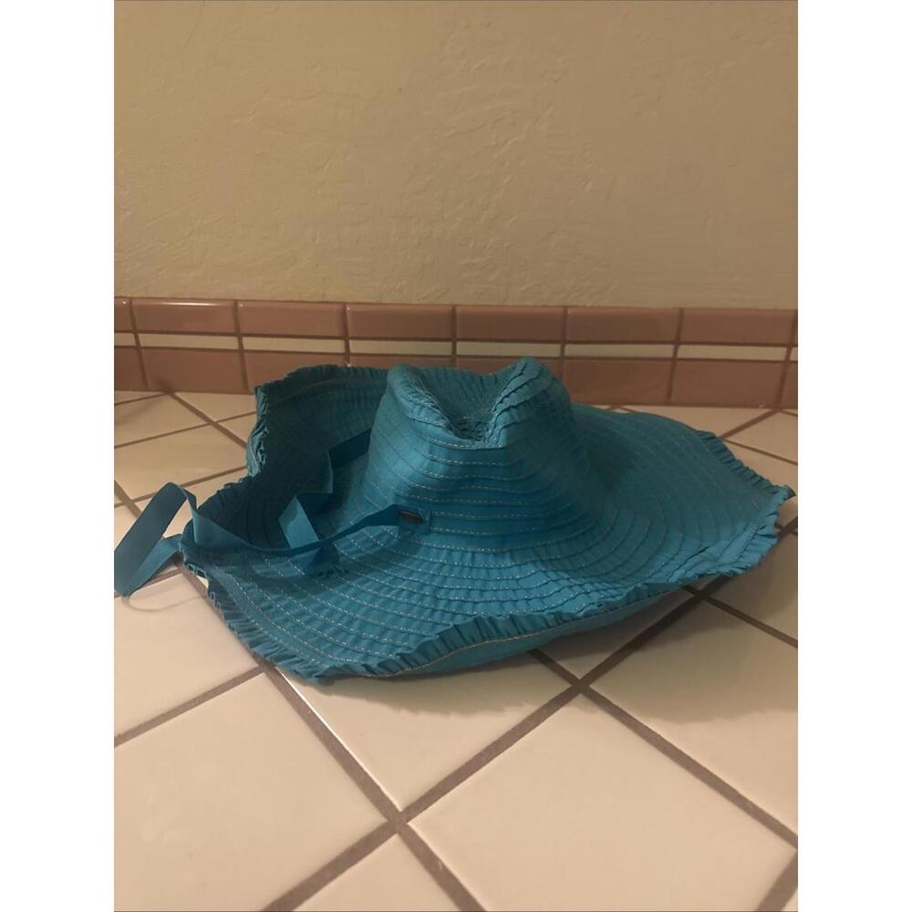 Scala Teal Wide Brim Hat